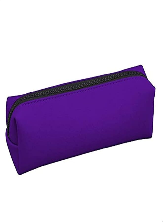 Penguin Zipped Pencil Case leather - 6 * 8 * 22 - Purple